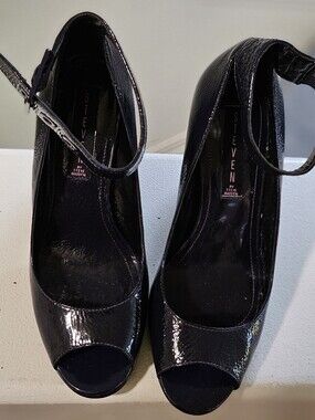 Steve Madden Deep Purple Patent Peep-Toe Mary Jane Heels